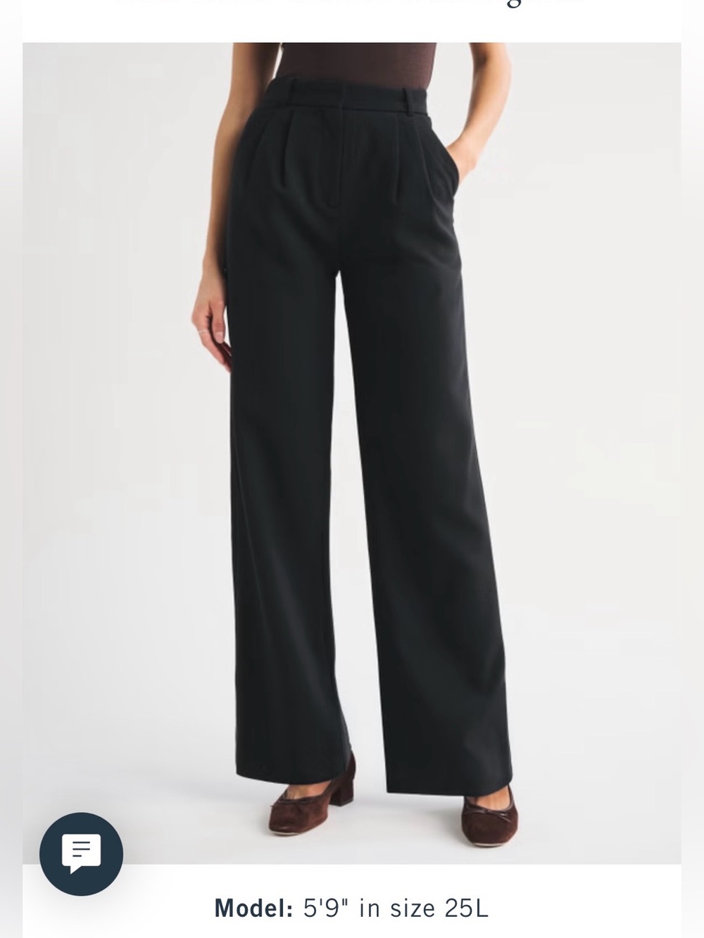 Abercrombie & Fitch A&F Sloan Tailored Straight Black High Rise Trousers 25 Long